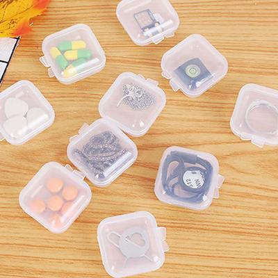 10PCS Mini Transparent Plastic Box Container Separate Storage Box Jewelry Earplugs Medicine Storage Box Small Gift Box