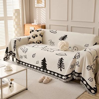 Modern And Simple Cartoon Chenille Sofa Cover Four Season Universal Anti Slip And Dustproof Leather For Living Room Sofa Cover