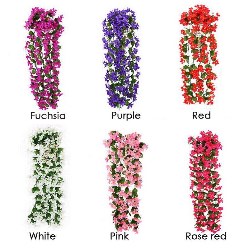 Artificial Fake Hanging Flowers Vine Plant Home Garden Decoration Indoor Outdoor