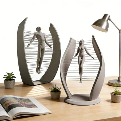 Konstnärlig Suspension Män Kvinnor Figurin 3D-tryckt Flytande Pojke Flicka Staty Hem Kontor Vardagsrum