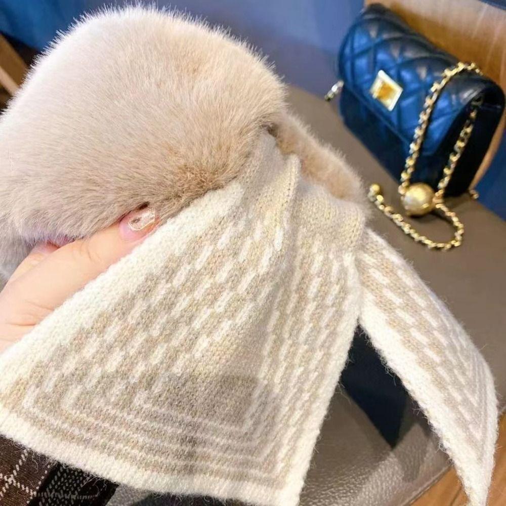 Thicken Neck Scarf Faux Rabbit Fur Plush Scarf Fashion Accessory Neck Warmer  Winter