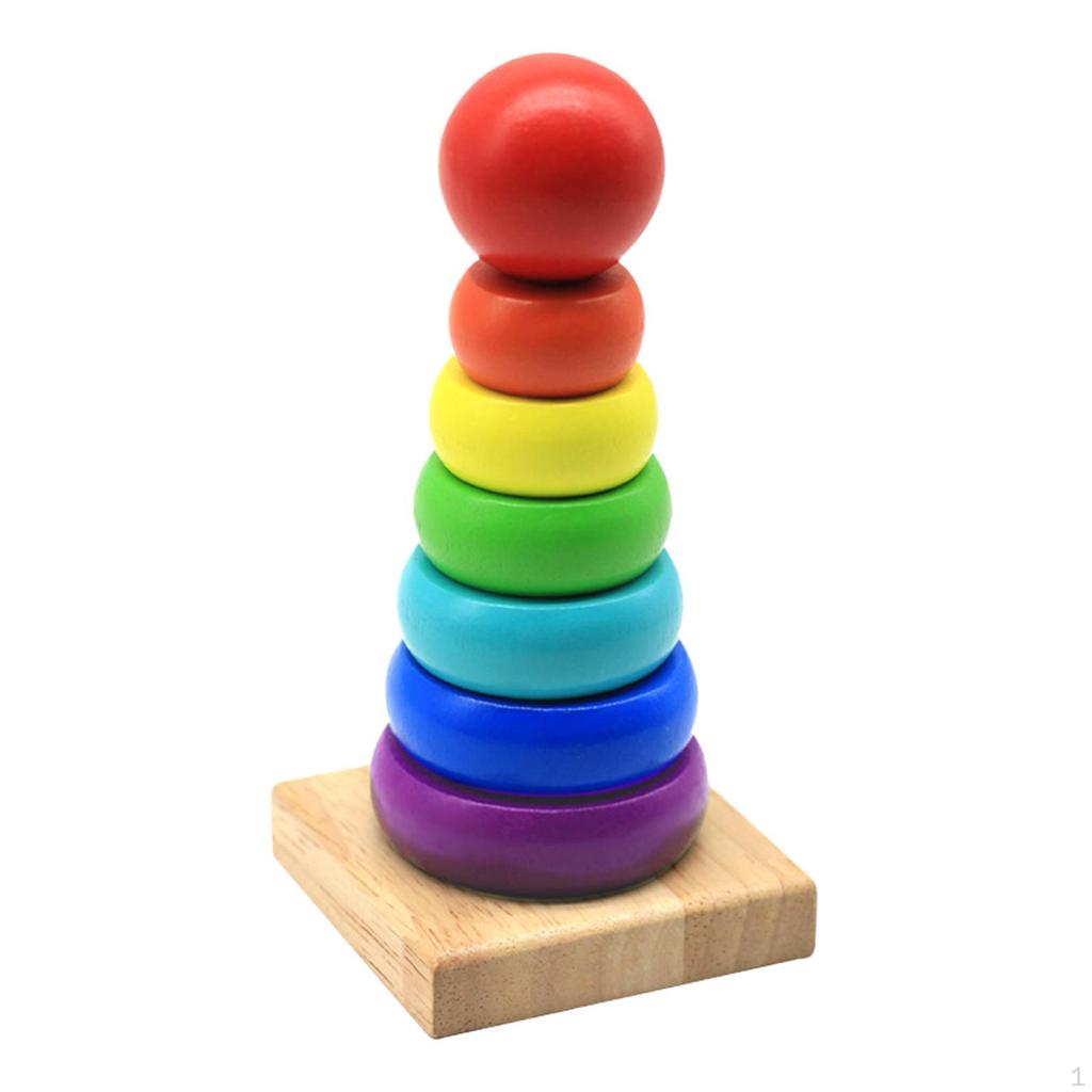 Jucărie cu inele de stivuire pentru bebeluși, joc educațional clasic pentru bebeluși 6-12 luni