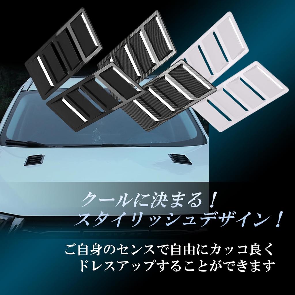 Car Dummy Duct Aero Parts Air Duct Aero Dress Up Accessory Car Accessories Fin DIY Fender Air General Purpose Set of 2 [Dr.nao] (Carbon)