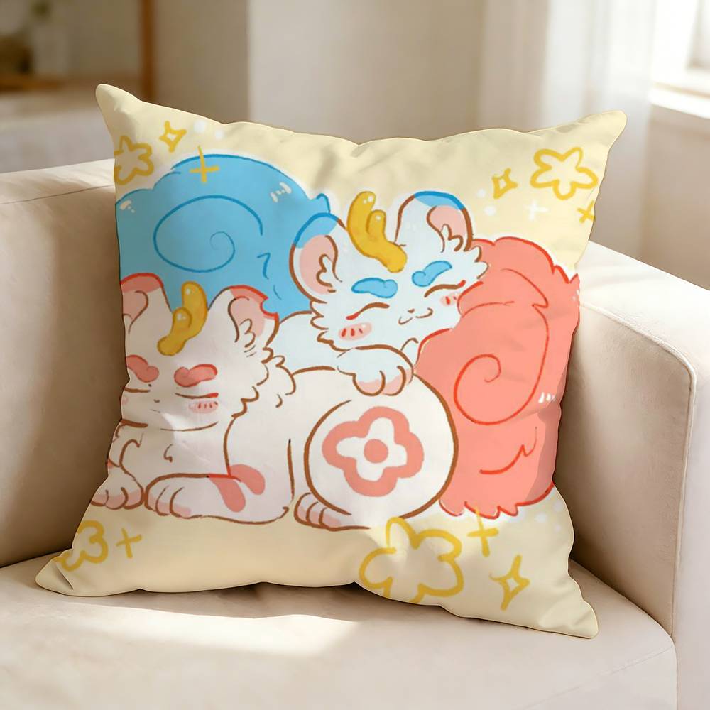 Cute Furry F-Fabulous Beasts  Square Double-Sided printed Pillow Case Bedroom Bedside Pillow Sofa Cushion Cover