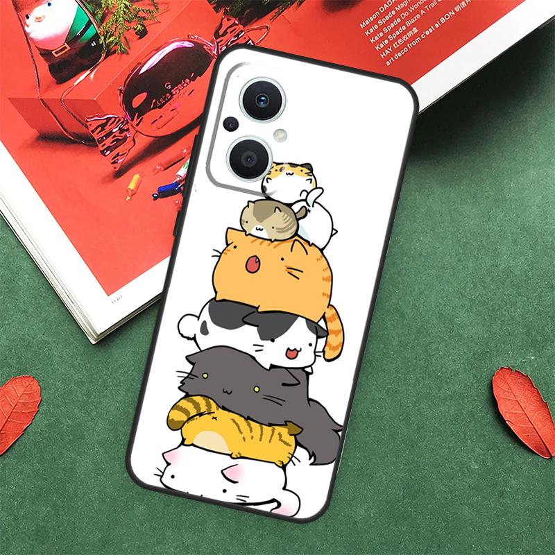 Kawaii Neko Cat Cover For OPPO Reno 5Z 4Z 2Z 8T 4 5 6 8 7 Lite 10 Pro OPPO Find X6 Pro X2 X3 X5 Lite Case