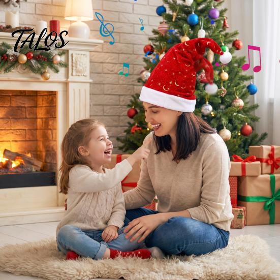 Funny Christmas Gift for Family Electric Dancing Santa Hat, Singing Musical Hat with Swinging Unique Party Supplies Motion, Plush Toy Adults