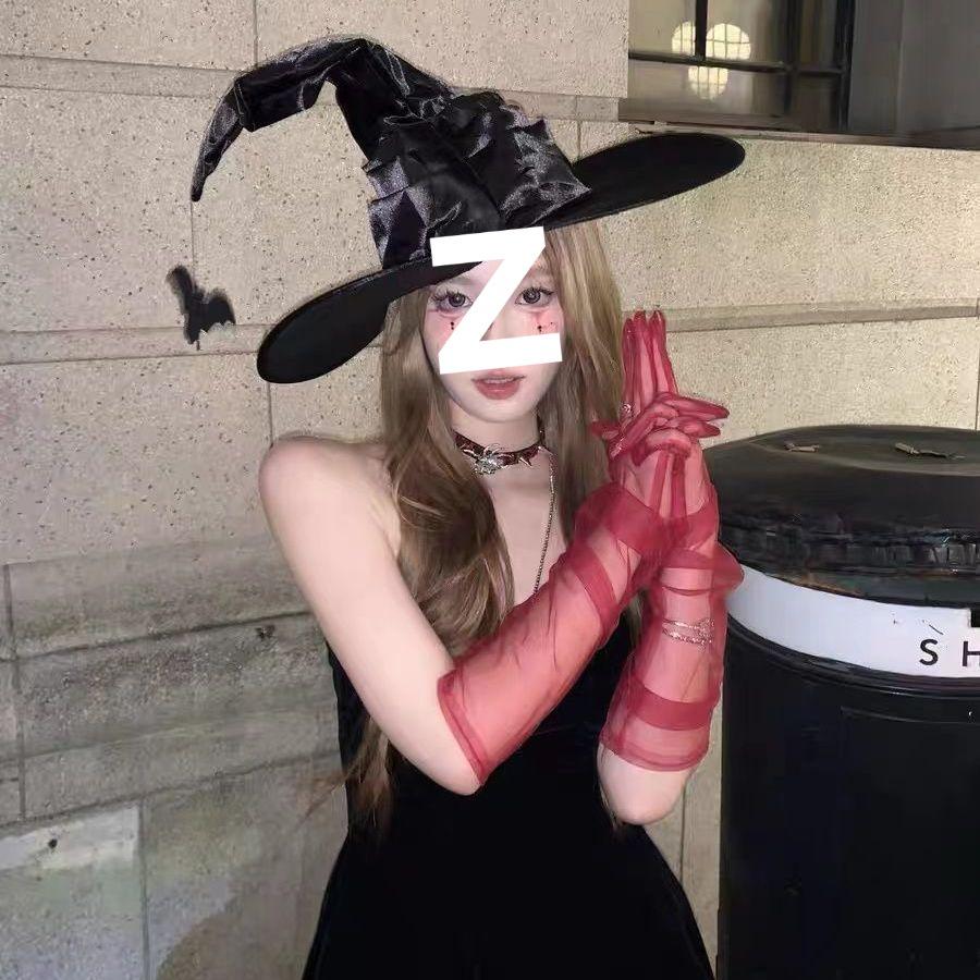 

Темная шляпа ведьмы COS реквизит для костюма на Хэллоуин с широкими полями Witch s Pact