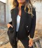 Women's Grey Stand Collar Short Jacket with Multiple Color Options