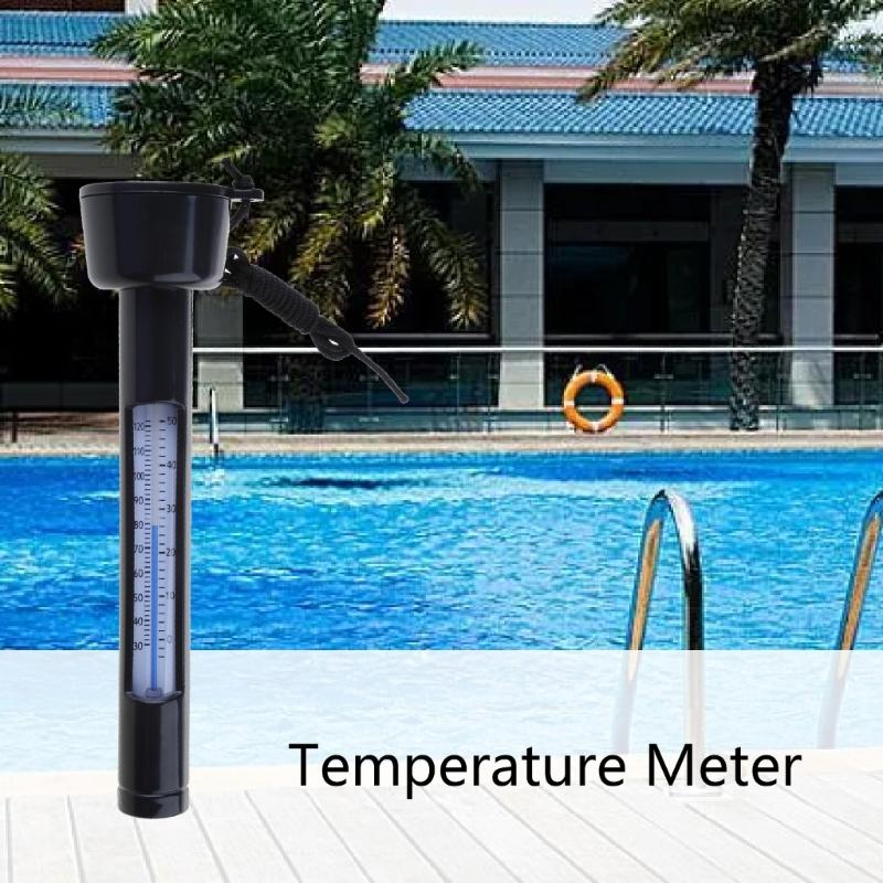 Pool Thermometer with String for Outdoor Swimming Pool Hot Tubs Fish Pond Easy Read Floating Water Temperature Meter