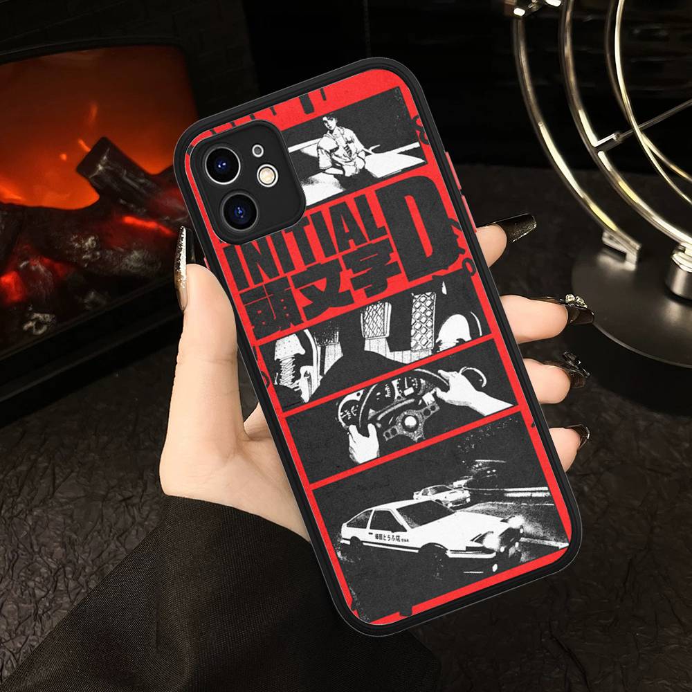 Racing Anime Initial D Phone Cases For IPhone 16 15 14 Plus 13 12 11 Pro Max Matte Oft Bumper Phone Cover