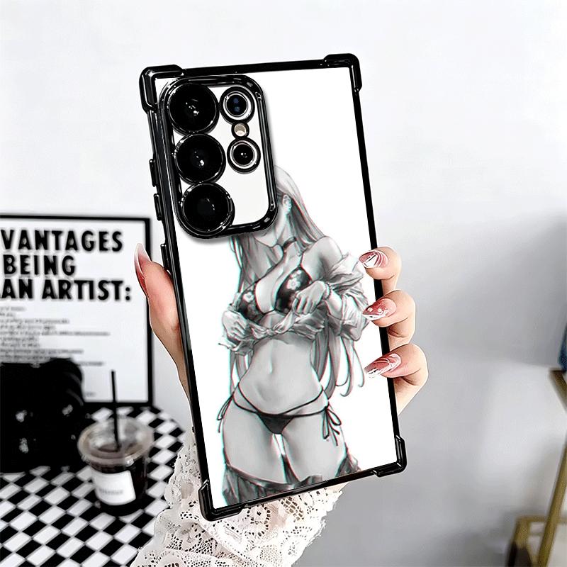 Sugoi Senpai Waifu Kawaii Anime Girl Plating Phone Case For Samsung Galaxy S24 S25 FE S26 Edge S23 Ultra S22 S21 Plus S20 Anti-F