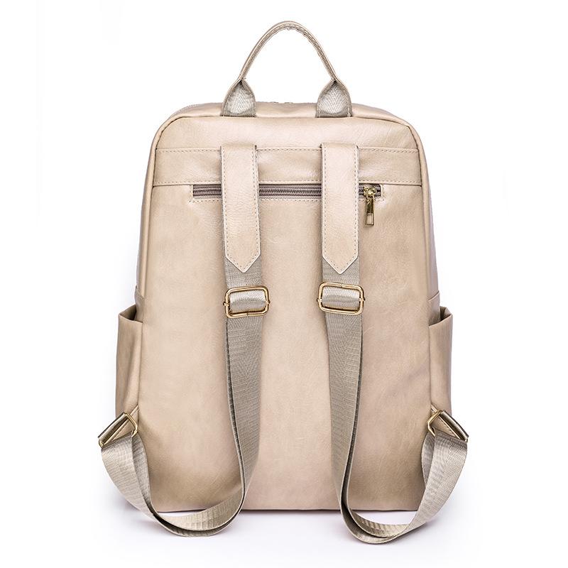 PU Leder Laptop Rucksack für Damen Passend für 15 Zoll Computer Rucksack College Freizeit Tagesrucksack Arbeits-Reisetasche