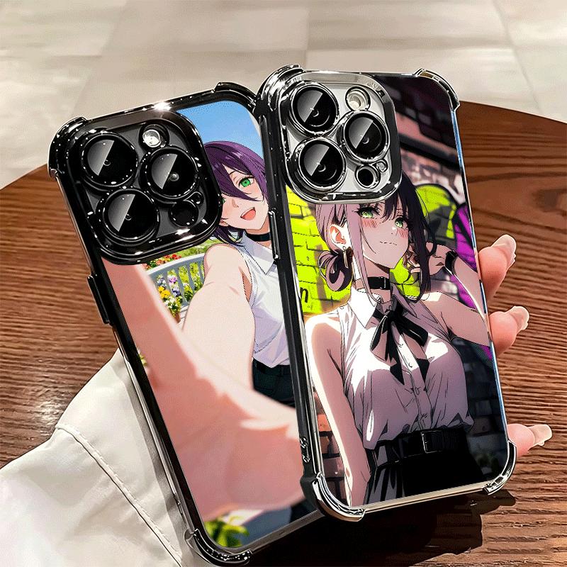 Anime Character R-Reze CSM Soft Phone Case For iPhone 15 16 17 Air 14 Pro Max 16E Plus 13 12 Mini Plating Anti-Fall Fundas