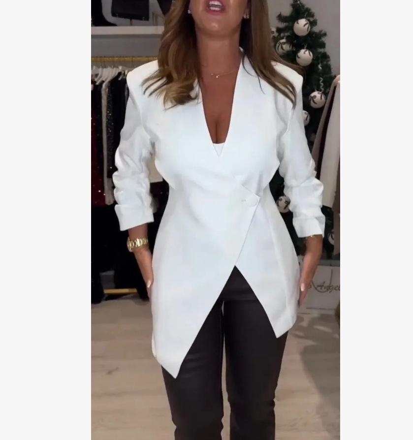 Women's 2026 Slim Fit Black Blazer: Niche Design, New Spring/Autumn Style, Casual Long Sleeve Suit