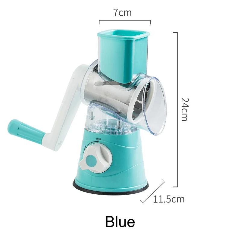 

3 в 1 кухонная овощерезка, морковно-сырорезка, картофелечистка, набор для быстрой нарезки овощей, многофункциональная овощерезка синий