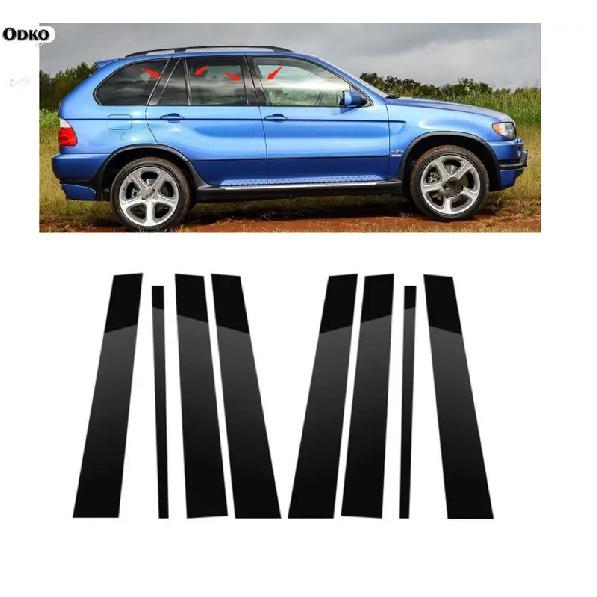 8Pcs Car Door Window Pillar Posts Trim Covers Sticker For BMW X5 E53 2000 2001 2002 2003 2004 2005 2006