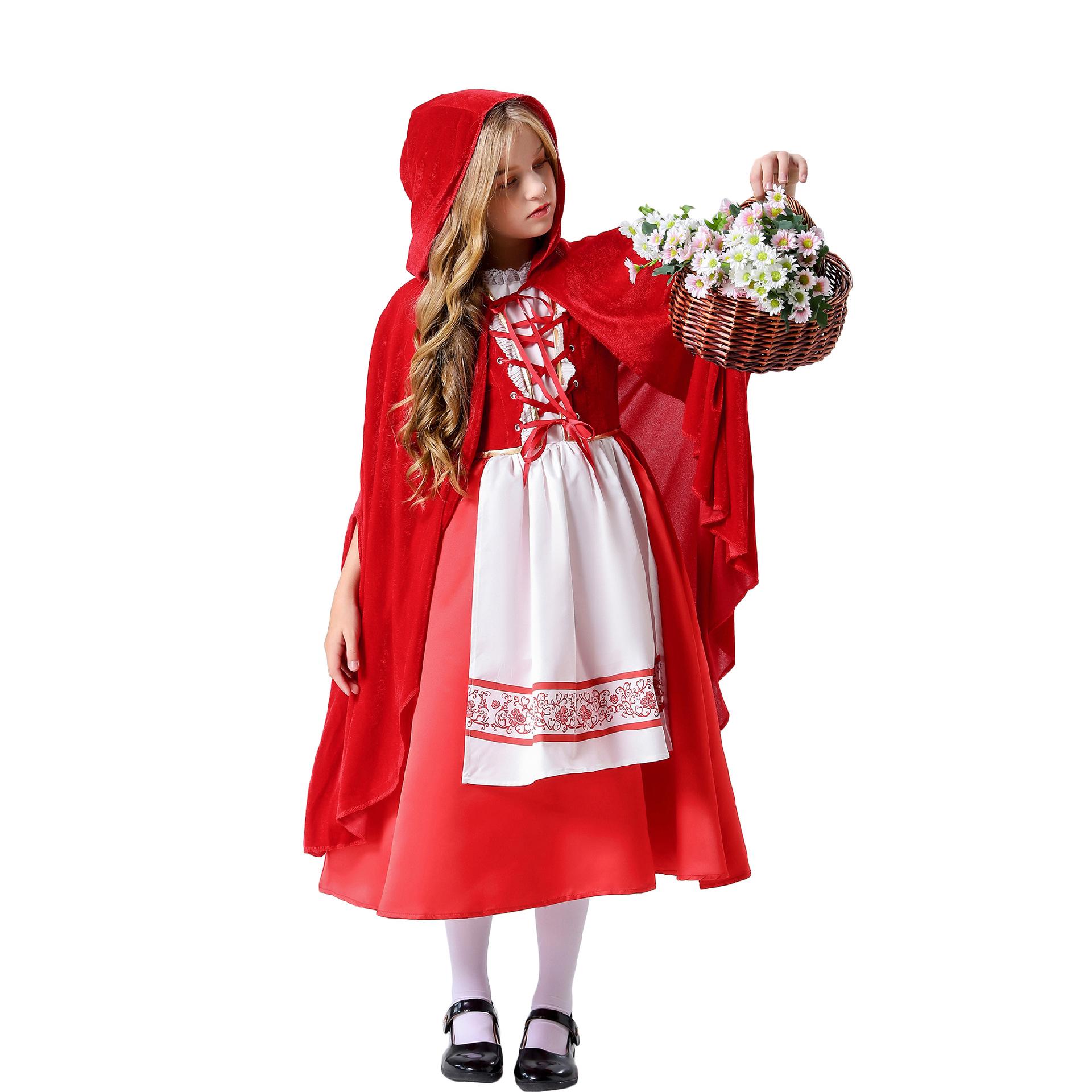 

S-XL Детский костюм Красной Шапочки на Хэллоуин, накидка, детский карнавальный костюм для вечеринки 120cm красный