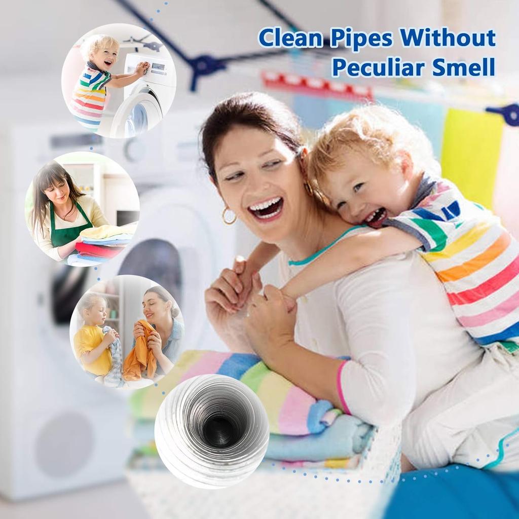 Dryer Vent Cleaner Kit, Lint Remover, Flexible Reusable Strong Nylon Rods Extends Up to 20 Feet, Lint Brush Head, Cleaning Duct Pipes, Use with or