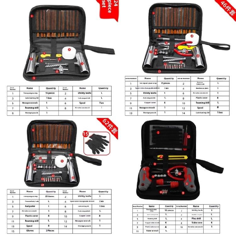 Strong ABS & Metal Tire Repair Set Comprehensive Solution Puncture Fixing for Roadside Emergencies On Car Trucks Bikes