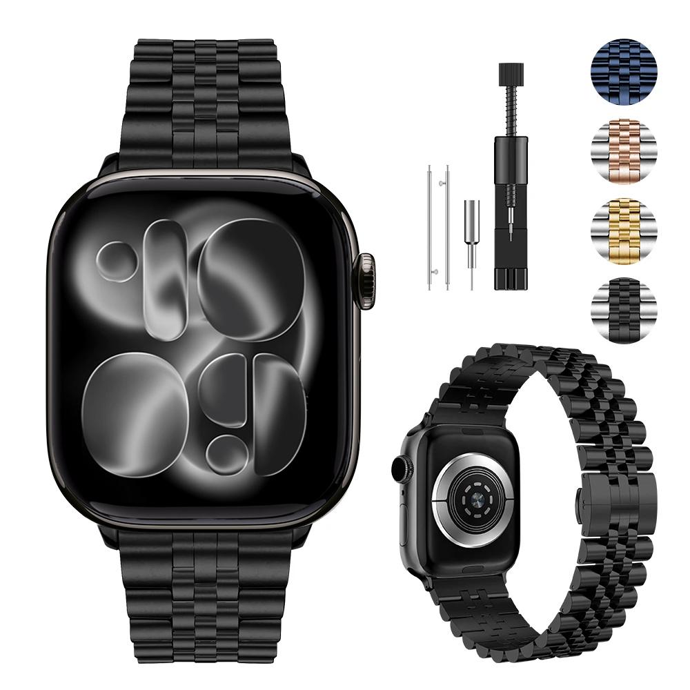 Metal Strap For Apple Watch Ultra 3/2 49mm 11/10 42/46mm 9 8 7 45/41mm Stainless Steel Bracelet Wristband iwatch 6 5 SE3 44/40mm