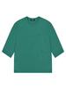 CUSTOMUS Diagonal Cut Heart Embroidery 3/4 Sleeve Round T-Shirt Cxs24Mkrt309 Grn