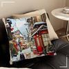 Winter Town Holiday Printable Christmas Tree Stitch Dragon Pillow Cover Sofa Cushion Cover Home Room Decoration Children Gift