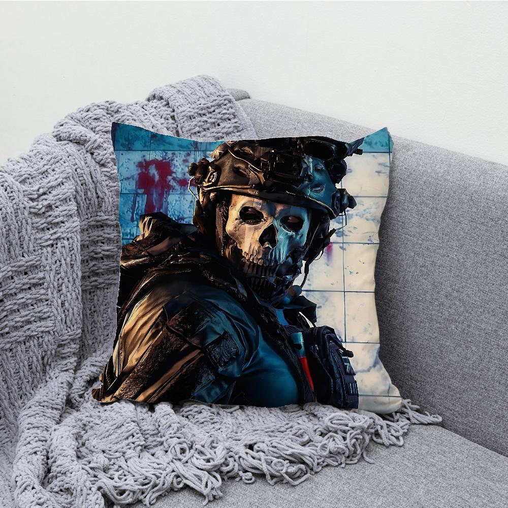 COD Call Of D-Duty Ghost Pillow Case Soft Cushion Cases for Farmhouse Sofa Decor Home Decorations and Protector Pillow Case