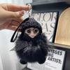 Cute Big Eyed Doll Pompom Keychain Fur Bag Pendant for Women Keyring  Accessories
