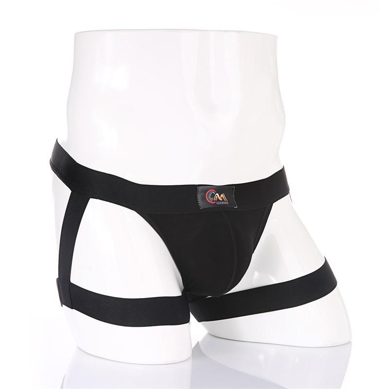 Underwear Men Sexy Harness Straps Leg Belt Briefs Long Socks Bondage Lingerie Elastic Erotic