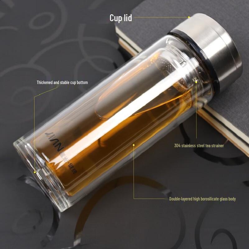 Fuguang Double-Layer Leak-Proof Glass Tea Cup
