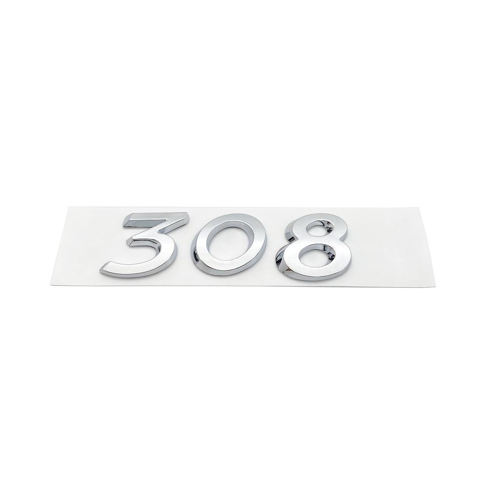 2026 Horká Samolepka na Auto 3D Černé Stříbrné Písmena 206 207 301 307 308 408 508 Znak pro Peugeot Auto Blatník Kufr Zadní Logo Samolepka