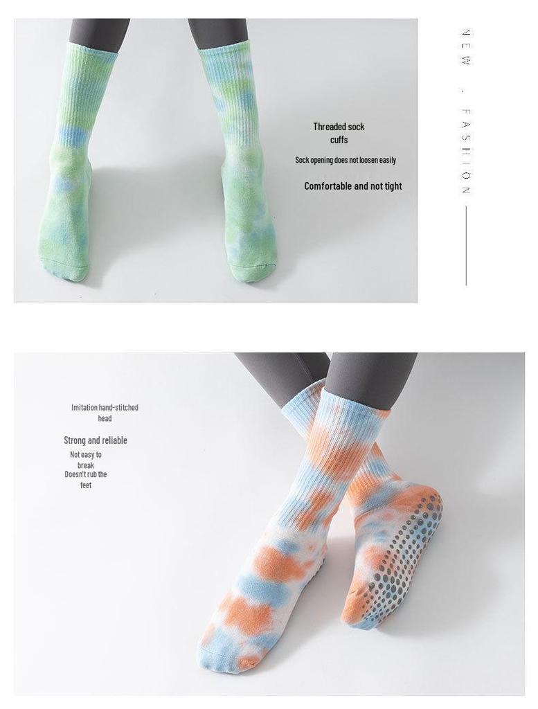 Tie-dye Non-slip Sweat-absorbent Yoga Pilates Aerobics Dance Socks