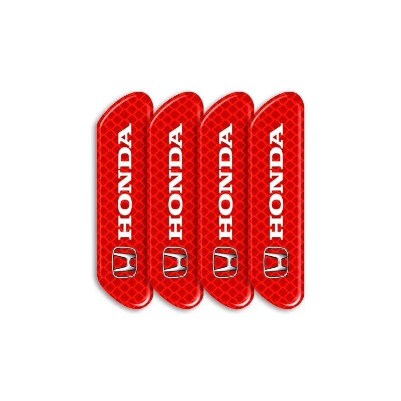 For Honda 4PCS Car Door Sticker Safety Warning Reflective Mark For Honda Civci CRV Accord Mugen Prelude FIT City CRZ CRX Jazz D