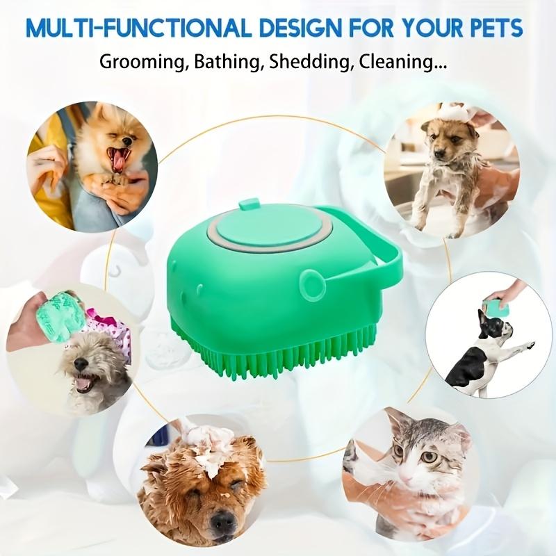Silicone Pet Shampoo Brush With Shampoo Storage - Gentle Massage And Grooming Tool For Dogs And Cats