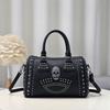 Pillow Bag Punk Women's Bag New Rivet Casual Soft Leather Skull Head Women's Bag Large Capacity Hand-held Crossbody Bag