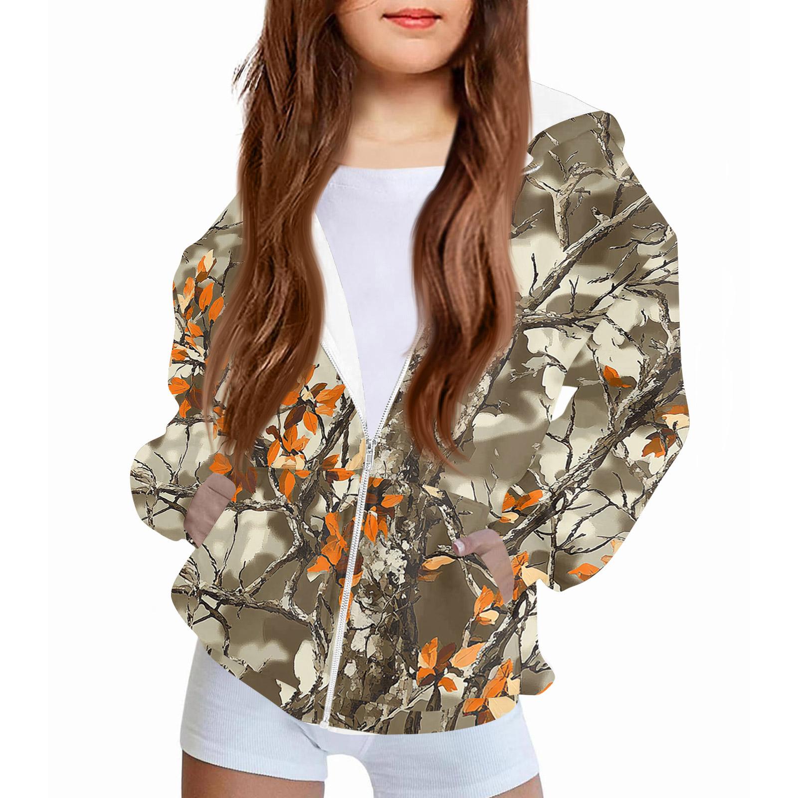 

Children s Fashion Christmas Printed Long Sleeved Hooded Sweatshirt Girls Hoodie Jacket 140