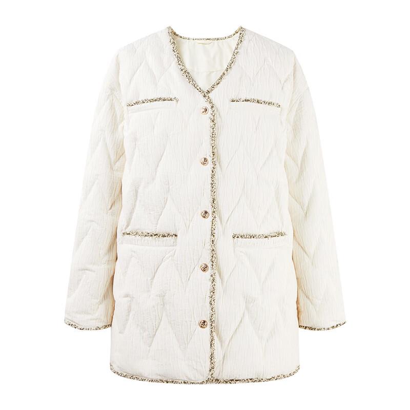 Qius Shui Yi Ren Women's Mid-Length V-Neck Down Jacket