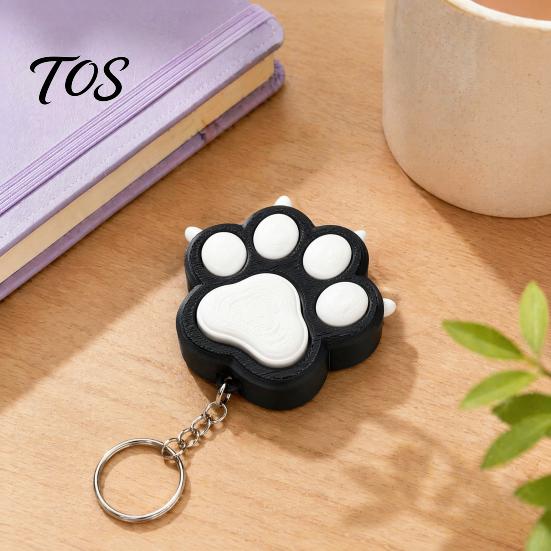 Cute Backpack Accessory Panda Paw Clicker Keychain, Stress Relief Fidget Toy for Bag Durable PLA Ornament Car, Couple Key Ring Hanging Ornament,
