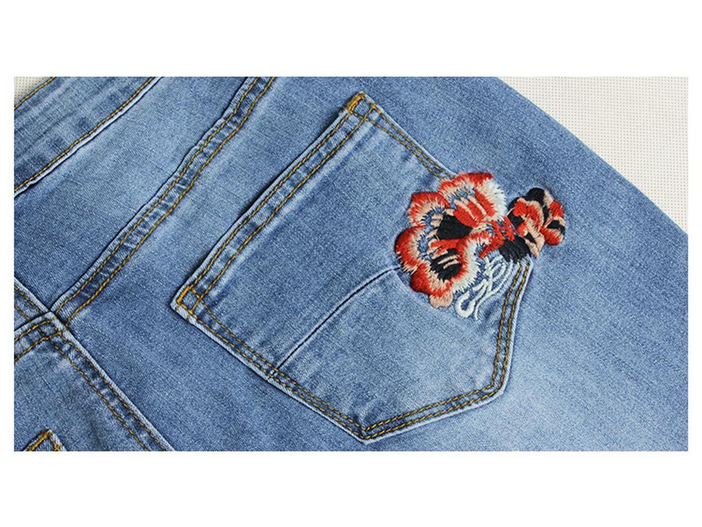 2022 Women's European & American Fashion Embroidered Denim Flare Pants