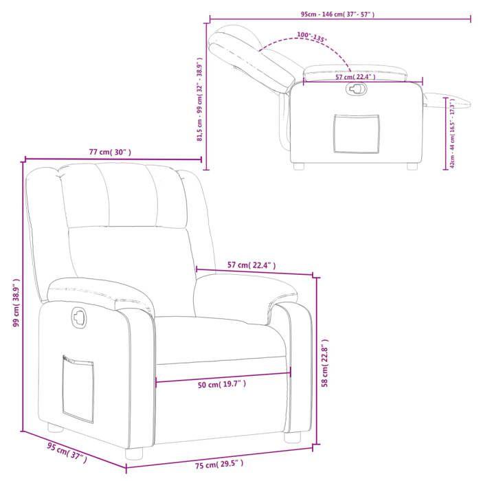VidaXL Recliner Armchair, Chair with Footrest, Seat with Backrest and Armrests, Living Room Furniture, Modern, 373525