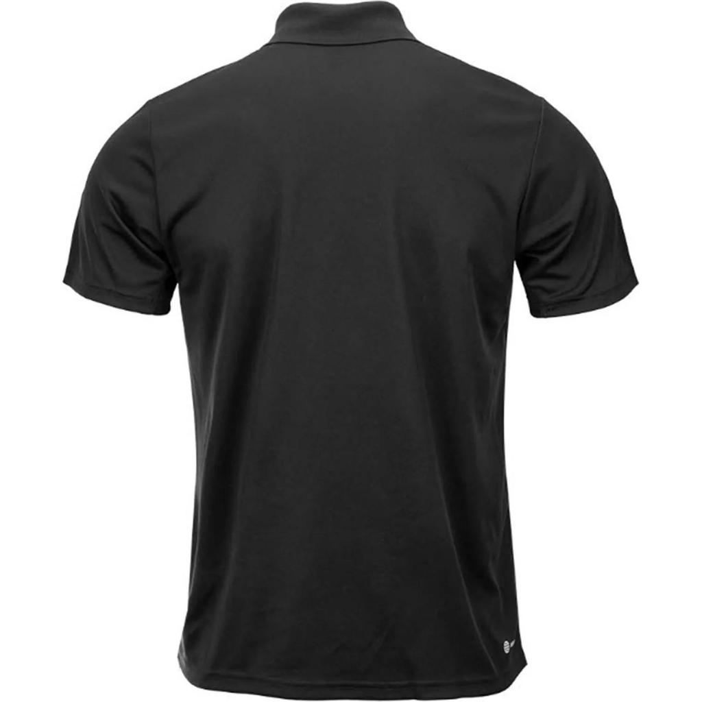 Adidas Logo-Print Drei-Streifen Kurzarm-Poloshirt Herren Tops Schwarz IB8107