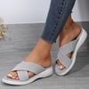 New Summer Women's Plus Size Chunky Sole Cross Style Sandals Comfortable Breathable Stretch Fabric Upper European American Style