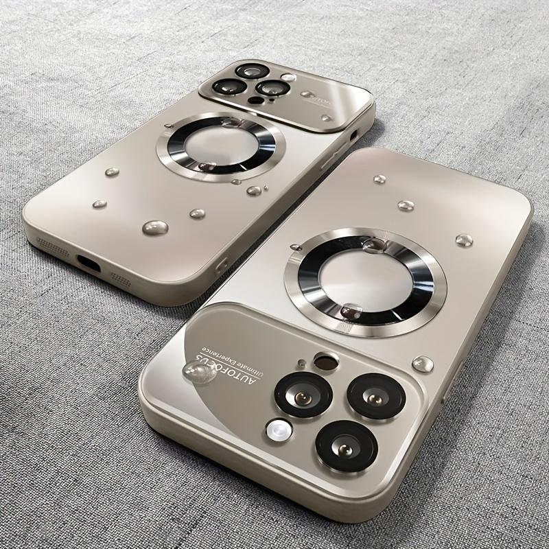 Luxury Titanium Metallic Color Magnetic Case for iPhone 16 15 14 13 12 11 Pro Max Plus Magsafe Wireless Charging Matte Phone Cover