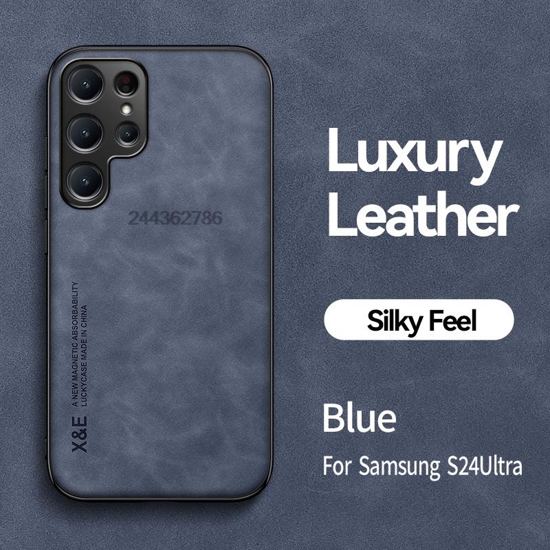 For Samsung Galaxy S25 S 25 Ultra Case Luxury Magnetic Leather Soft Phone Cases for Samsung S25 Plus S25Plus S25+ Back Cover