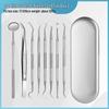 Dentist Tools Set: Stainless Steel Double-Ended Probe, Mouth Mirror, and Teeth Cleaning Kit