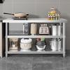 Miflame Thickened 3-Tier Stainless Steel Kitchen Work Table & Storage Shelf