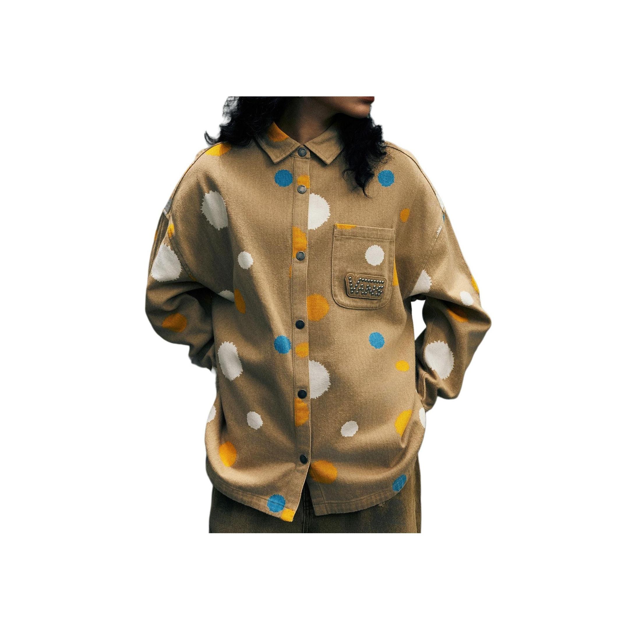 

Vans Single Button Collar Shirt Comfortable Fashion Jacket Women jackets Light-Brown VN000P6QETU M