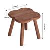 Pinyunxuan Wooden Clover-Shaped Children's Chair, Mini Stool, Round Chair, Low, Small Chair, 24x24cm, Footrest, Plant Stand, 80kg Weight Capacity, Nat