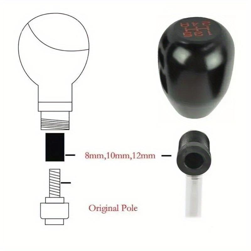 Universal Manual Car Modification Gear Head Gear Rod Aluminum Alloy Head Car Gear Head, Manual, Partially Threaded Automatic