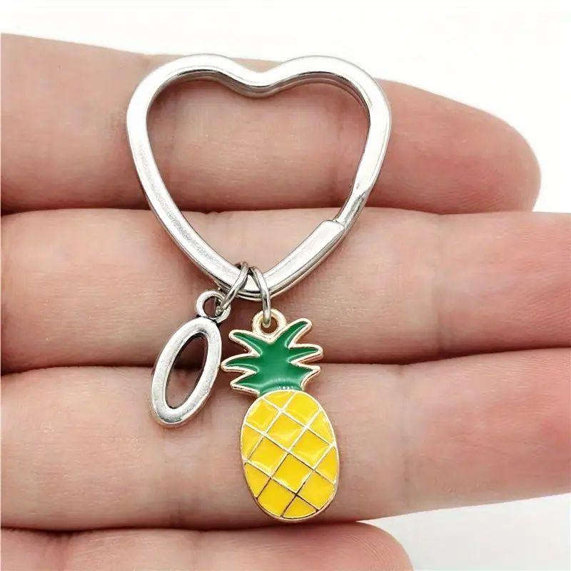 

Personalized Pineapple Heart Keychain - Choose Your Initial, Perfect Gift For Best Friends & Loved Ones